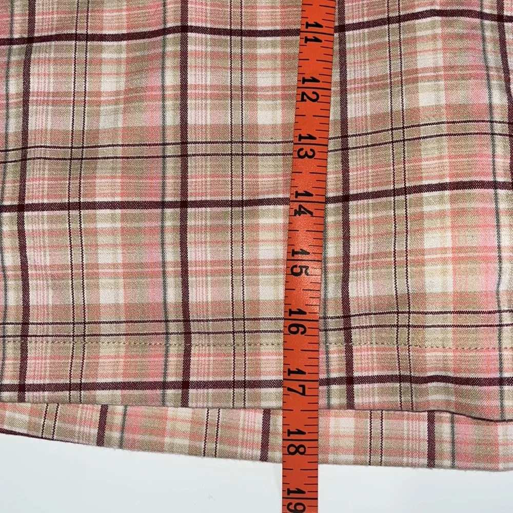 Fashion Bug Stretch Pink & Beige Plaid Skort w/ Built-In Shorts & Side Zipper 14 - Picture 8 of 8